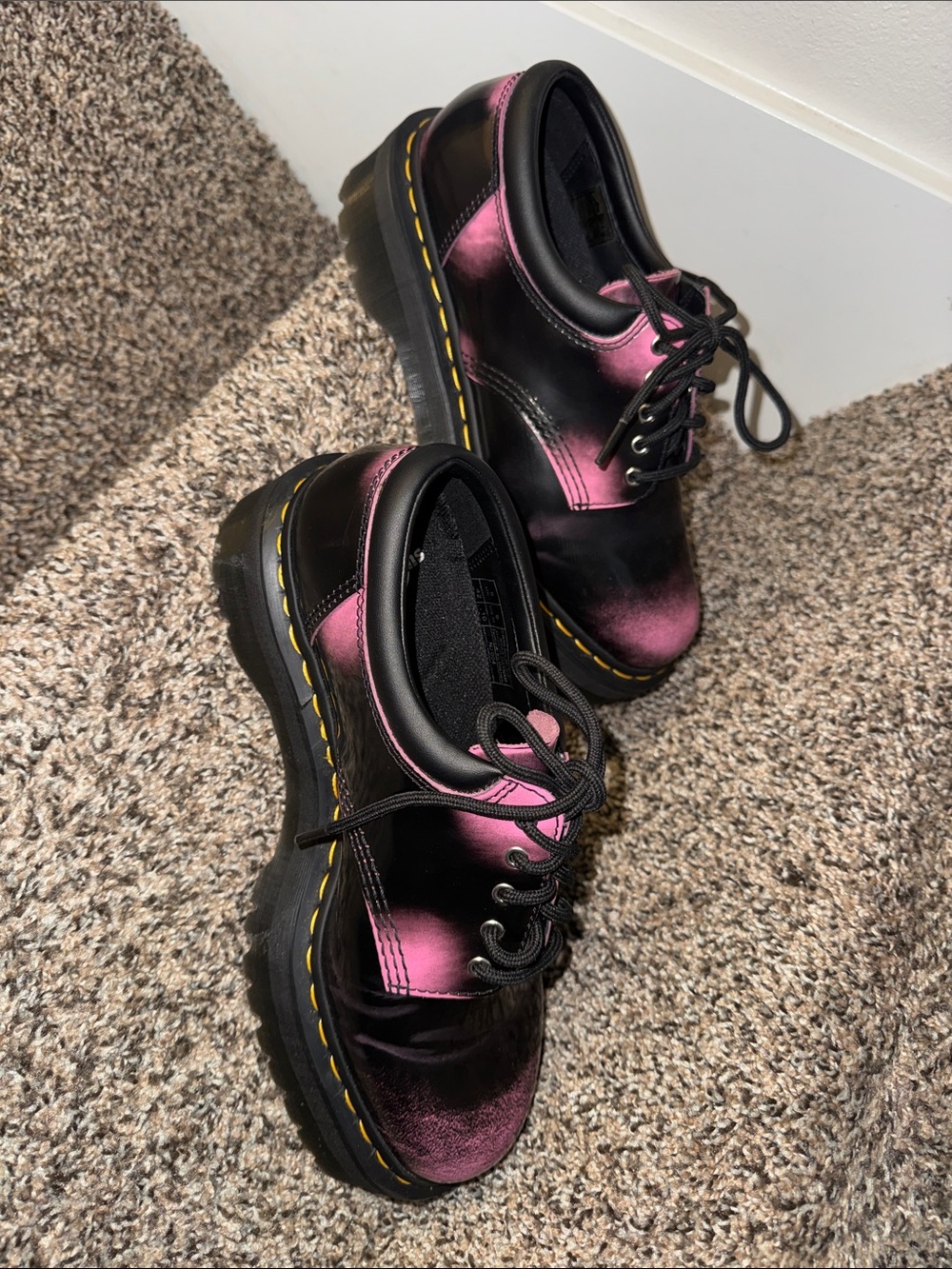 Dr. Martens 8053 Quad Arcadia Platform Shoes (Black/Fondant Pink) size 9 US M - Picture 5 of 5